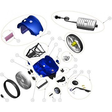 Bloc moteur complet pour robot piscine Zodiac Vortex 1