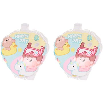 2pcs Blue Dream Bras Enfant Flottant Manches Gonflables pour Enfants Swimming Bras Anneau Cartoon Flotteur Brassards Piscine Jouets pour Les Enfants (Petite Fille)
