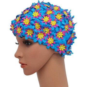 Cadeaux - Bonnet de bain à pétales de fleurs pour femmes style vintage