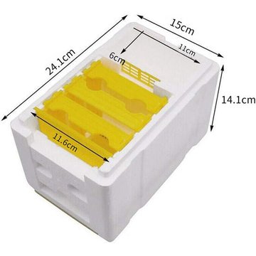 Bote d&39accouplement pour abeilles en mousse avec grille, botier d&39élevage de reine étanche de 24.1x15x14.1cm, outils apiculteurs pour la