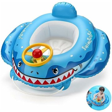 Guazhunifr - Bouée Bébé 27 inch Bouee Enfant Piscine avec Siège, Volant et Klaxon Bouee pour Bébé/Tout-Petit de 10 à 36 Mois/ 1-4 Ans,GU.B/bon