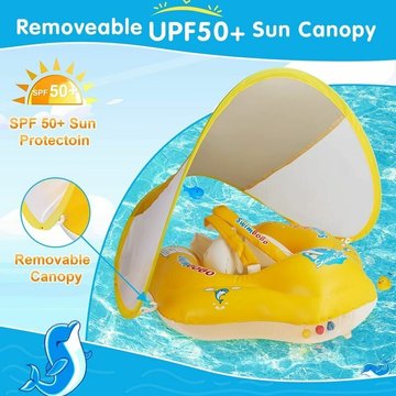 TUMALAGIA - Bouée Bébé, bouée pour bébé, Siège de Piscine avec auvent amovible, bouée gonflable pour enfants, Anneau de natation en piscine