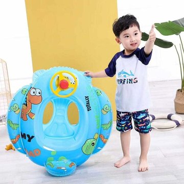 Bouée Bébé KINARITO Siège de Bain Flottant Voiture Dessin Animé Bouée Gonflable Anneau de Natation Piscine Haute Qualité Enfants 2-10 Ans (Dinosaure)