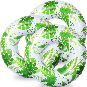 Bouée, brassière de piscine Piscine Gonflable Flotteurs 90CM Tube De Natation Feuille De Palmier Vert Tubes D'eau Raft Piscines Flotteur Anneau De