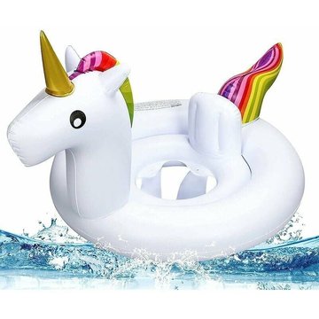 Bouée de Natation pour bébé - Licorne - Bouée Gonflable pour bébé - pour Enfants de 6 à 48 Mois (Blanc) (Blanc)
