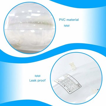 Bouée de natation piscine SONIATKIA ronde en forme de plume transparente gonflable, bouée de sauvetage en PVC épais pour enfants et adultes, décoration de fête 60 cm