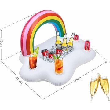 Bouée de piscine KINARITO, bar de piscine gonflable, arc-en-ciel gonflable