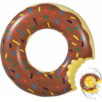 Bouée Donut, Anneau Natation Ensemble de Deux pièces, d'été Eau Jouet bouée, avec 1x Porte-gobelet Gonflable pour Piscine (Brown)