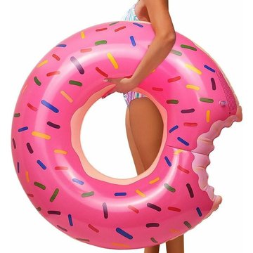 Bouée Donuts, Anneau de Bain Gonflable de Beignet géant aux Fraises, Grand Jouet de Plage de Piscine d'été, Flotteur de Piscine de Tube de Natation