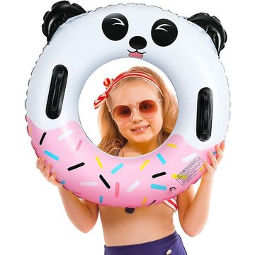 Pesce - Bouée en pvc, Anneau de Natation Gonflable en Forme de Panda avec Poignées, Flotteur de Piscine pour Enfant Débutant, Jouet Tube pour Mer