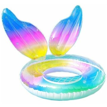 Bouée Gonflable, Paillette Anneau de Natation, Bouée de Piscine, Flotteur de Piscine pour Enfants et Adulte, Bouée Transparente Paillettes