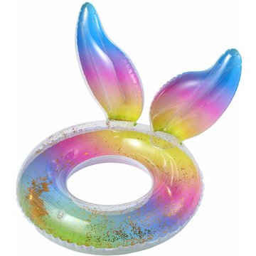 Bouée Gonflable TUMALAGIA Paillette Anneau de Natation, Bouée de Piscine, Flotteur de Piscine pour Enfants et Adulte, Bouée Transparente Paillettes, Jeux de Piscine