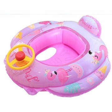 Bouée Siège Bain Bébé Flotteur Voiture Cartoon Gonflable Bouée Anneau De Natation Piscine Haute Qualité pour Enfant 2-10 Ans (Flamant)
