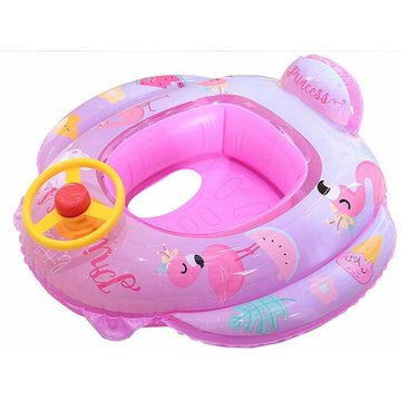 Bouée Siège Bain Bébé Flotteur Voiture Cartoon Gonflable WAHAISON Bouée Anneau De Natation Piscine Haute Qualité pour Enfant 2-10 Ans (Flamant)