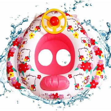 Bouée Siège Gonflable WAHAISON, Bague de Natation Flottante, Bouée Siège Gonflable, Anneau de Natation Enfant, Siège de Bain pour Enfants avec Volant (chat), Piscine