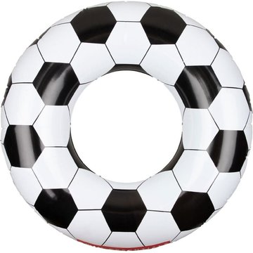 Bouée piscine football Ø 90 cm PVC noir blanc 80 kg capacité de charge Essentials