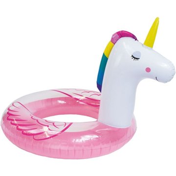 Essentials Piscine Bouée Licorne Ø 104 cm PVC Rose Blanc Capacité 80 kg Plaisir Baignade Enfants