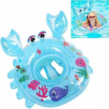 AYYQH - Bouée Bébé de Piscine, Forme de Crabe, Siège Gonflable Dolphin, Bague de Natation Flottante pour Enfants, Flotteurs Bébé pour Bébé de 6 à 30