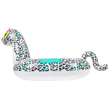Bouée Gonflable XXL Chevauchable, Piscine & Plage, Flotteur Deluxe AIRMYFUN - Léopard 150x150x105cm - Noir