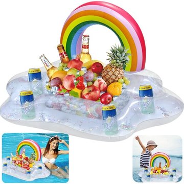 Bouée Piscine KINARITO, Bar Flottant pour Piscine, Bar Gonflable Piscine, Bar Piscine, Porte-Gobelet Gonflable