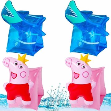 Brassard Enfant Bouée Gonflable Requin Pig Brassard Piscine Ceinture Piscine Enfants Gonflable pour Piscine 2 Paires