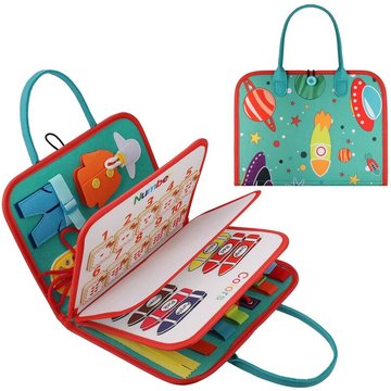 TUMALAGIA Busy Board Jouets Montessori, 5 Couches Planche Montessori, Livre Interactif pour Les Bébés 1-5 Ans, Jouets Montessori pour l'Apprentissage des Piscines