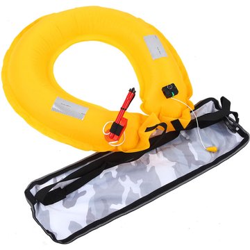 Ceinture de gilet de sauvetage gonflable réglable avec bandes réfléchissantes, sifflet et piscine (camouflage blanc) - SJLERST