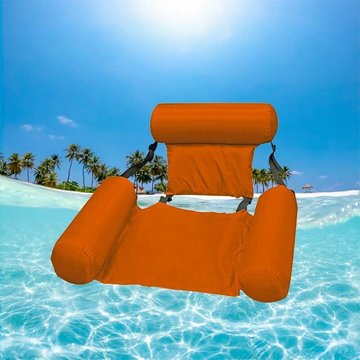 TUMALAGIA - Chaise Longue Gonflable Flottante d'eau de Piscine, Hamac d'eau Pliable, Chaise Inclinable pour Piscine, Bouée pour Vacances et Plage