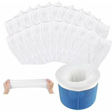 Chaussettes de Skimmer WAHAISON, Lot de 20 Piscine Skimmer, Piscine Skimmer Socks, Filtres en Tissu Réutilisable et Super Élastique pour Panier de Skimmer