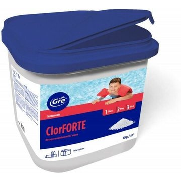 Chlore choc granulaire fort pour piscines Gre 5kg