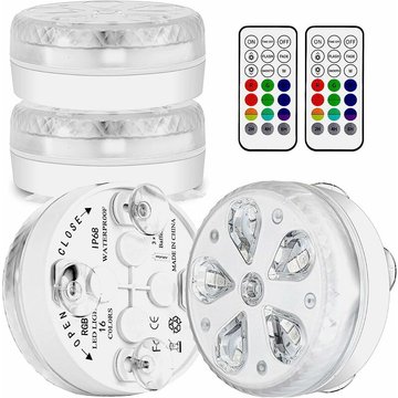 Qersta - jardin piscine Éclairage de piscine submersible led étanche avec télécommande rf, minuterie, 16 led, ventouse et aimant
