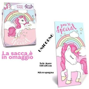 Trade Shop Traesio - Serviette de plage en coton licorne + sac offert pour filles Serviette de plage piscine
