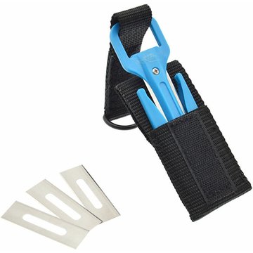 Coupeur de plongee avec pochette de rangement Coupe-ligne de filet de peche haute securite pour la plongee sous-marine,modele:Bleu - Bleu