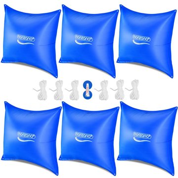 Coussin de piscine d'hivernage -20°C XL coussin gonflable XXL corde double couture PVC valve de sécurité œillets bâche coussin flottant hiver 6x Monzana