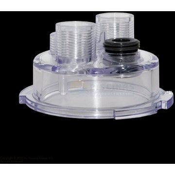 Couvercle pod (adapt. fil. détec. débit) électrolyseur piscine Tri pH, Tri Pro, pH Link et Dual Link Zodiac®