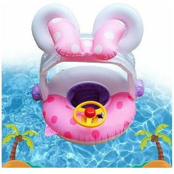 Enfants avec auvent Anneau de siège Minnie Bébé dessin animé bouée de sauvetage de natation rose (avec anneau de siège Nini rose) 7065 cm - Cruel