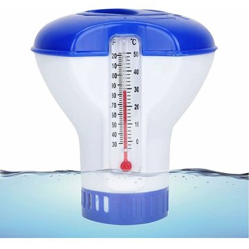 Diffuseur Chlore Piscine avec Thermomètre,Flotteur Piscine Chlore,Diffuseur Piscine Chlore Flottant,Distributeur Chlore Piscine,Distributeur de