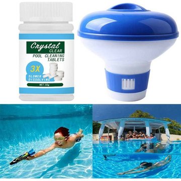 Diffuseur de chlore bleu grand et distributeur de comprimés effervescents pour piscine, les fournitures de nettoyage de piscine dissolvent et