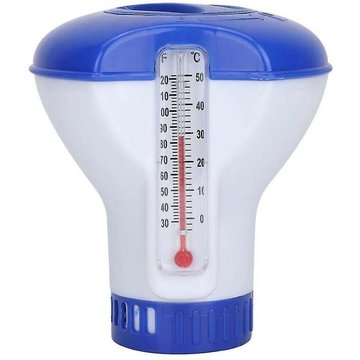 Diffuseur de piscine flottant, diffuseur de chlore de piscine avec thermomètre, diffuseur automatique de chlore compatible avec tous