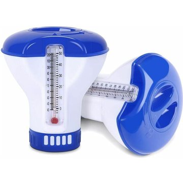 Diffuseur Flottant Piscine, Diffuseur Chlore Piscine avec Thermometre, Diffuseur De Chlore Automatique pour Tous Les & Piscines, Spas, Hot Tubs,