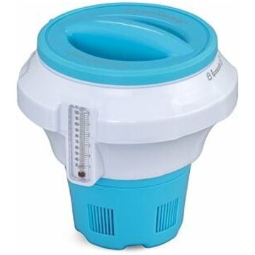 Bestway - Distributeur de chlore flottant avec thermomètre pour piscine. Régulation réglable.