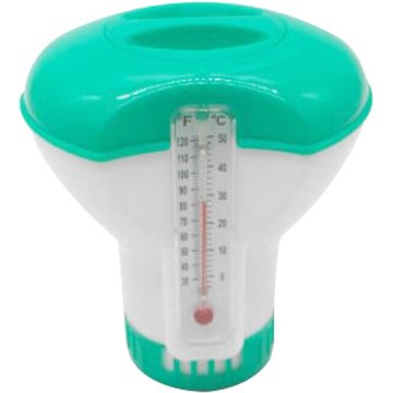 Distributeur de chlore à flotteur de piscine avec jauge de température 0-50 ℃ 30-120 ℉ pour piscines intérieures extérieures Spas Bains à remous