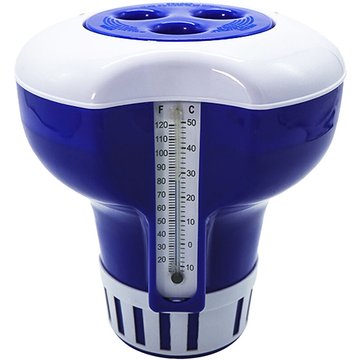 Distributeur De Produits Chimiques De Piscine De 7 Pouces Avec Thermomètre Distributeur De Comprimés De Chlore Flottant Distributeur De Produits