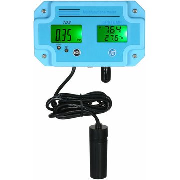 Détecteur d'eau piscine professionnel TUMALAGIA 3-en-1 pH/TDS/TEMP Compteur LCD numérique multi-paramètres Moniteur de qualité de l'eau multifonction Testeur de
