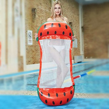 Eau Web Tissu Gonflable Pliable Recliner Raye Flotteur Ligne Dossier Flotteur Roulons Pour L'Eau De Loisirs, Pasteque - Pasteque