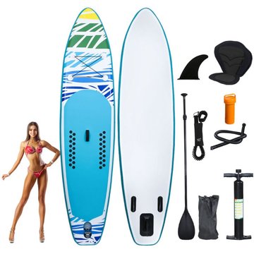 Ensemble de planche sup gonflable avec siège 330x76x15 cm Vert - Vert - Einfeben