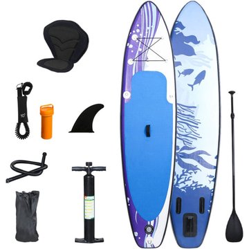 Ensemble de planche sup gonflable avec siège 330x76x15 cm Bleu - Bleu - Einfeben