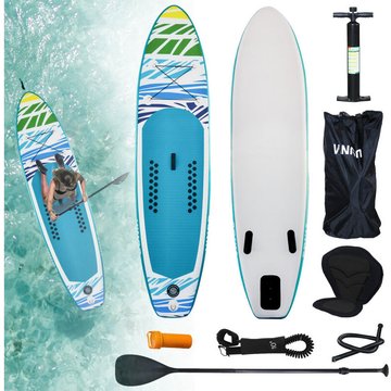 EINFEBEN SUP Board Gonflable Stand up Paddle Portable Ensemble de Planche de Surf avec siège 330 x 76 x 15 cm - charge max 145 kg Vert - Vert