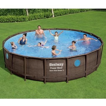 Ensemble de piscine KALISSE Power Steel élégant et pratique 549x122 cm, pour salon/jardin, montage facile, 101,8 Kg