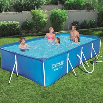 Jeu de piscine rectangulaire Steel Pro KALISSE 400x211x81 cm 56424, pour salon/jardin, montage facile, 35,11 kg
